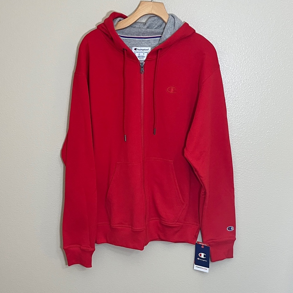 NWT Champion Zip Up Red Athletic Hoodie Sweatshirt